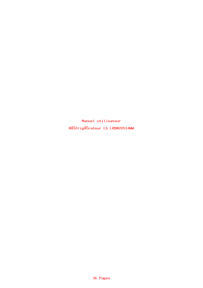 Page 1 de la notice Manuel utilisateur LG LRBN20514WW