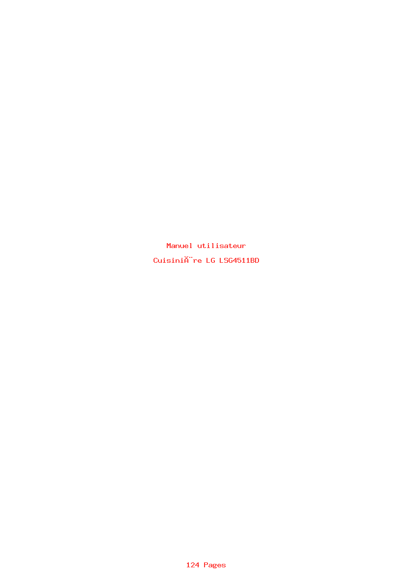 Page 1 de la notice Manuel utilisateur LG LSG4511BD