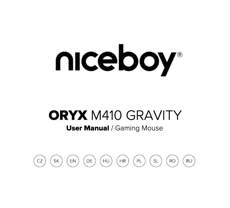 Page 1 de la notice Manuel utilisateur Niceboy ORYX M410 Gravity