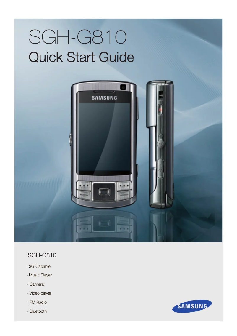 Page 1 de la notice Guide d'installation Samsung SGH-G810