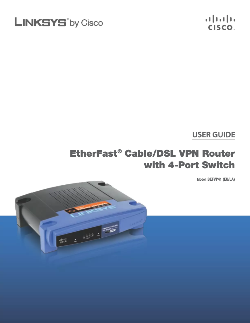 Page 1 de la notice Manuel utilisateur Linksys BEFVP41