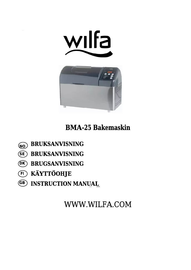 Page 1 de la notice Manuel utilisateur Wilfa BMA-25