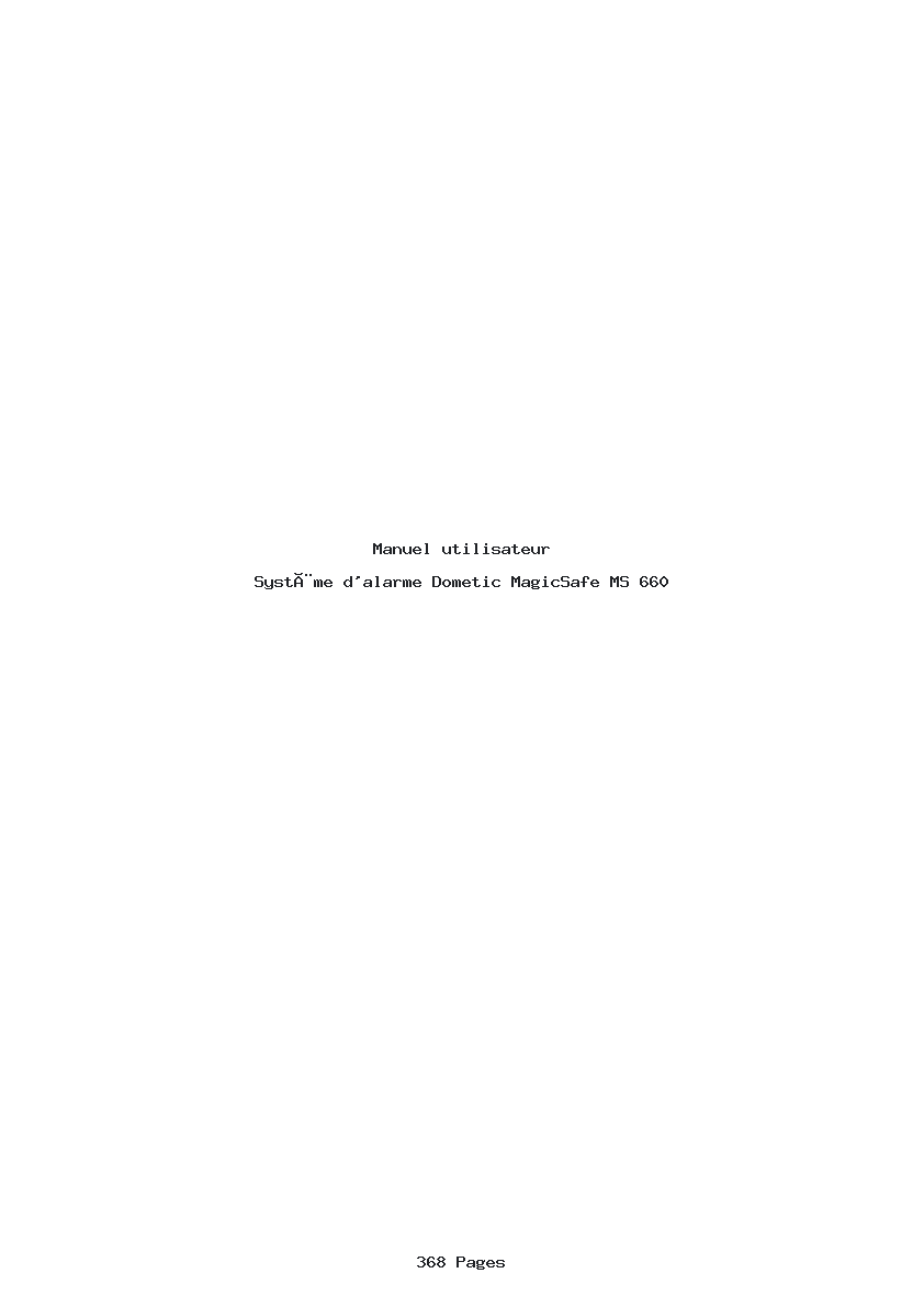 Page 1 de la notice Manuel utilisateur Dometic MagicSafe MS 660