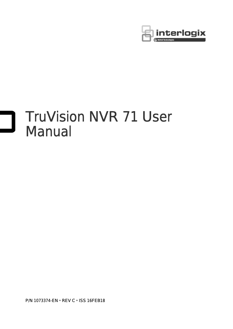Page 1 de la notice Manuel utilisateur Interlogix TruVision TVN-7101