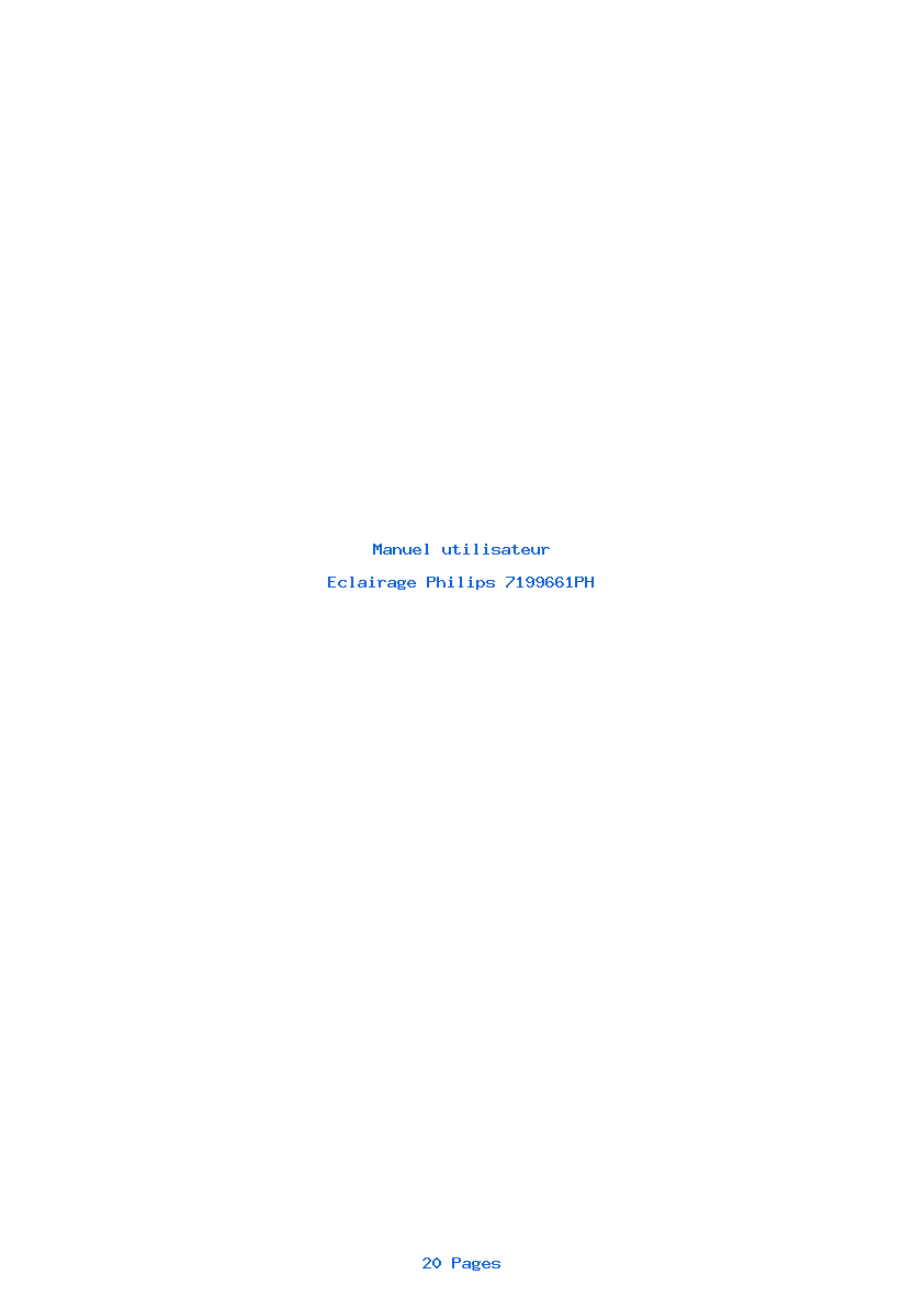 Page 1 de la notice Manuel utilisateur Philips 7199661PH