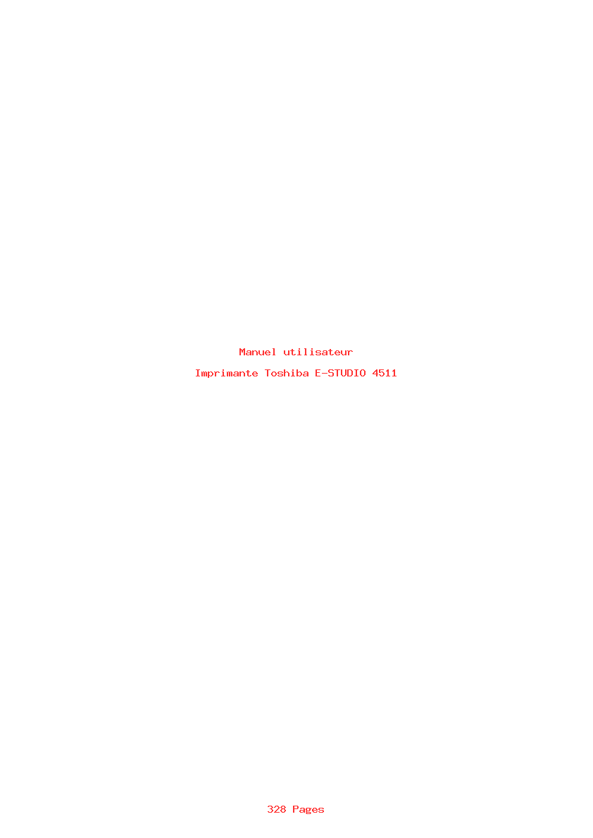 Page 1 de la notice Manuel utilisateur Toshiba E-STUDIO 4511