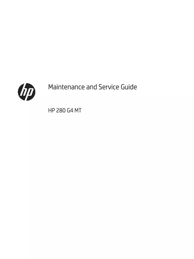 Page n°1 - Manuel d'utilisation et d'entretien HP 290 G2