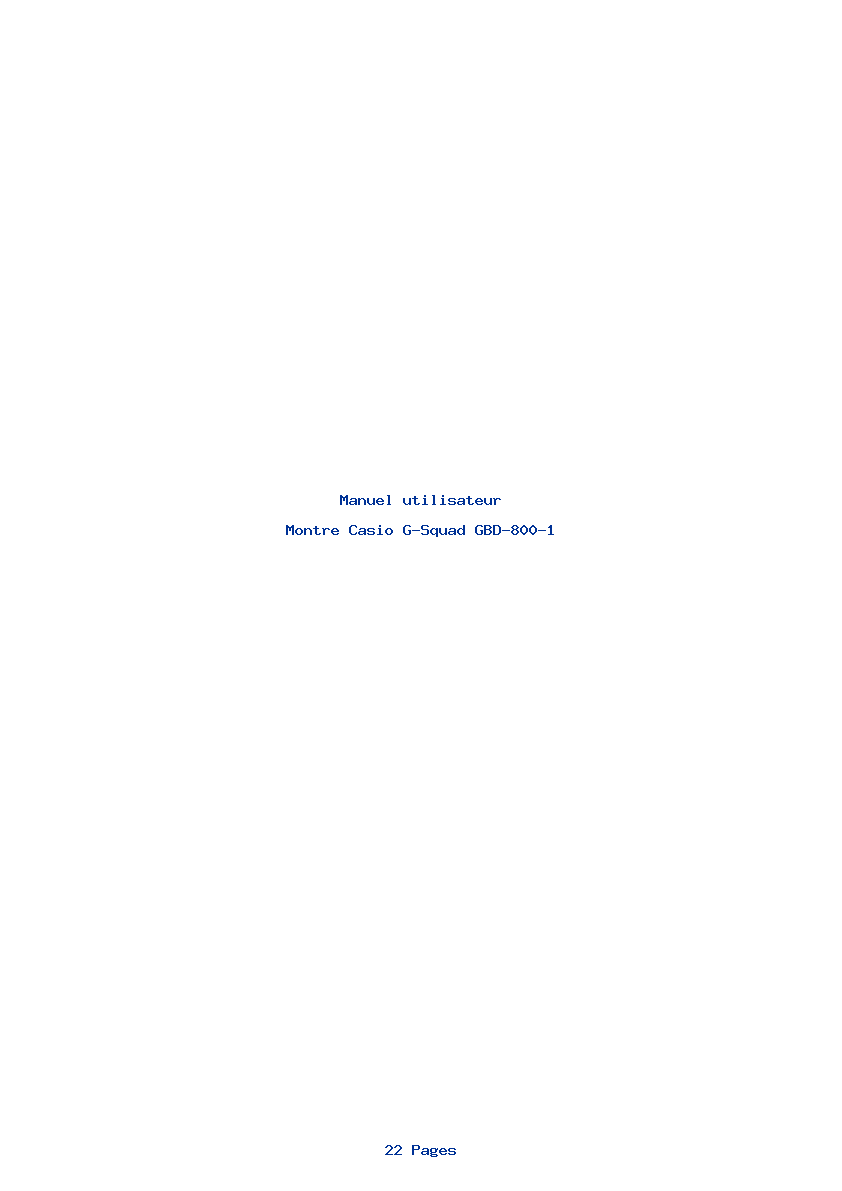 Page 1 de la notice Manuel utilisateur Casio G-Squad GBD-800-1