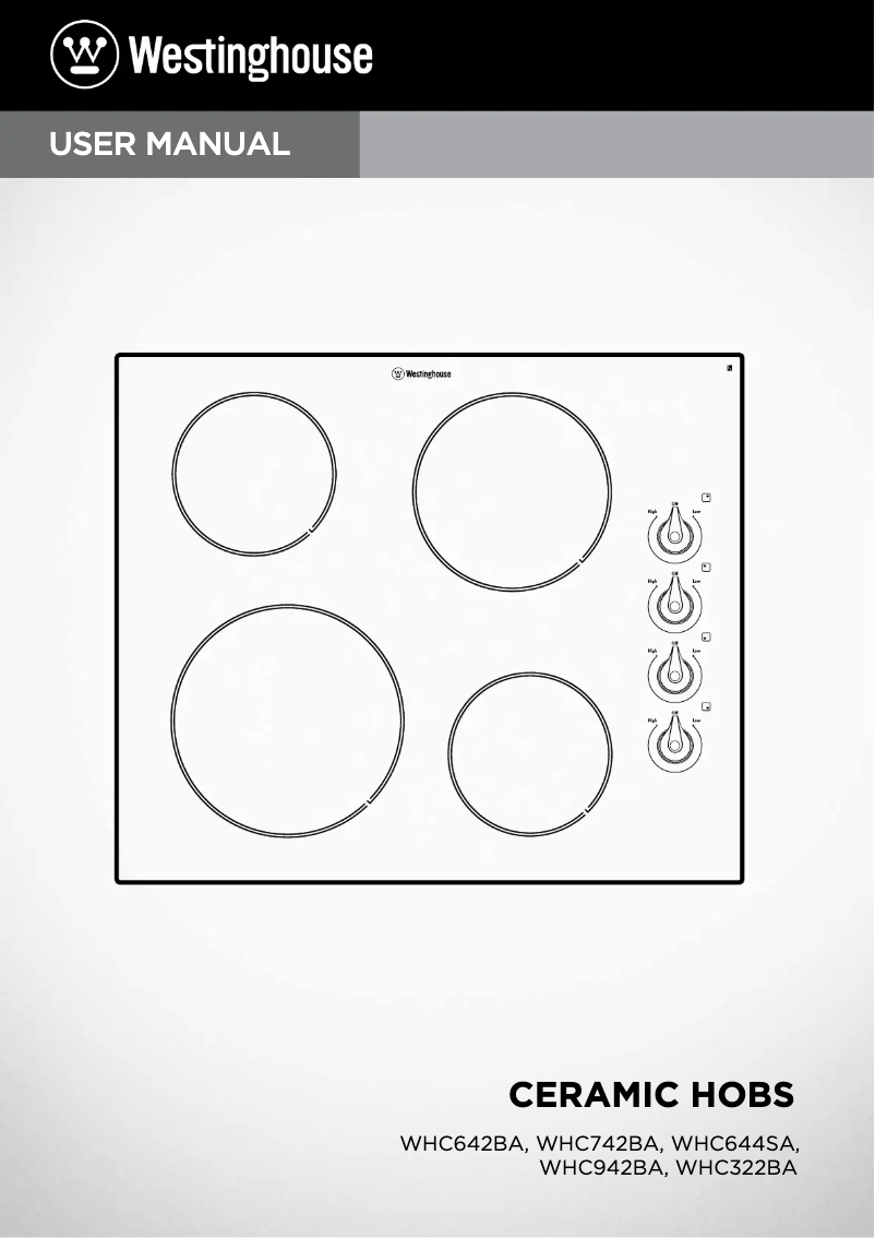 Page 1 de la notice Manuel utilisateur Westinghouse WHC944BA