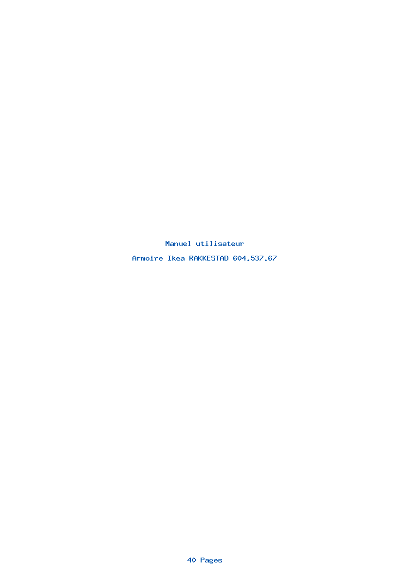 Page 1 de la notice Manuel utilisateur Ikea RAKKESTAD 604.537.67