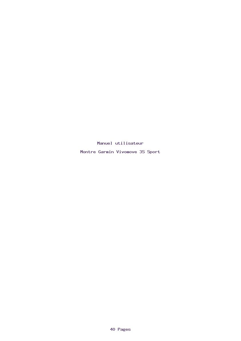 Page 1 de la notice Manuel utilisateur Garmin Vivomove 3S Sport