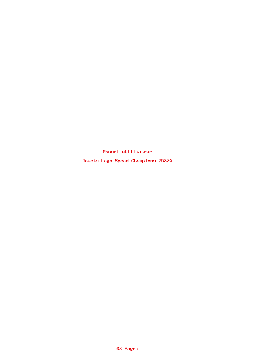 Page 1 de la notice Manuel utilisateur Lego Speed Champions 75870