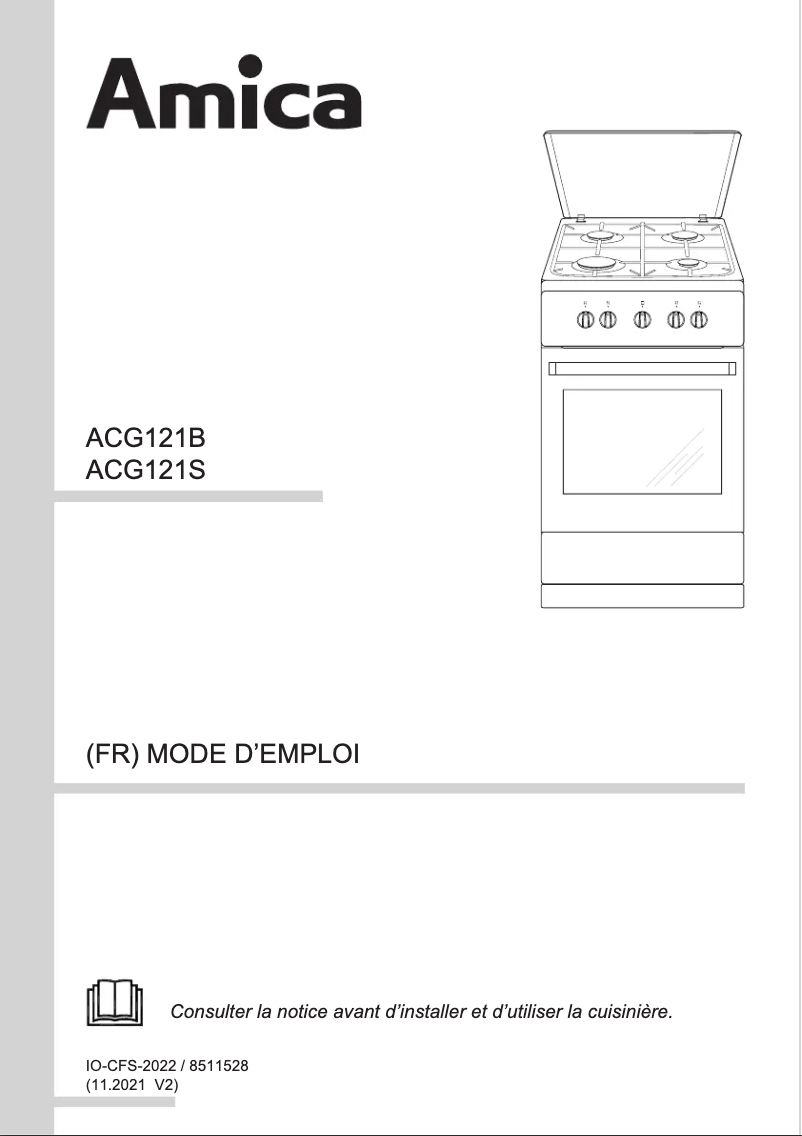 Page 1 de la notice Manuel utilisateur Amica ACG121B