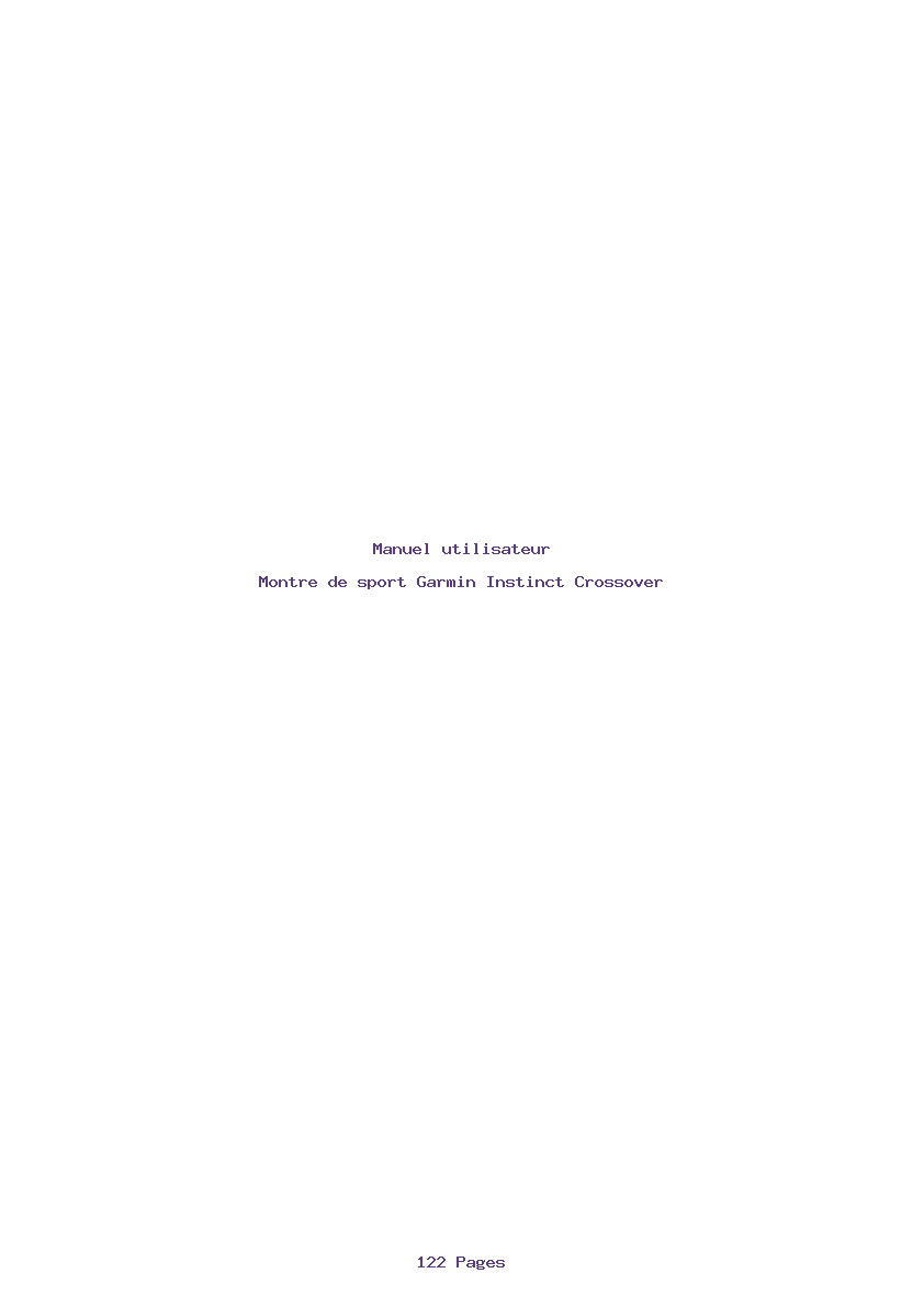 Page 1 de la notice Manuel utilisateur Garmin Instinct Crossover