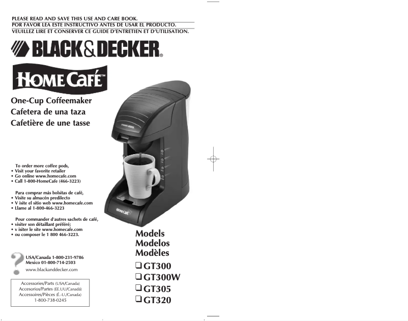 Page 1 de la notice Manuel utilisateur Black & Decker GT300