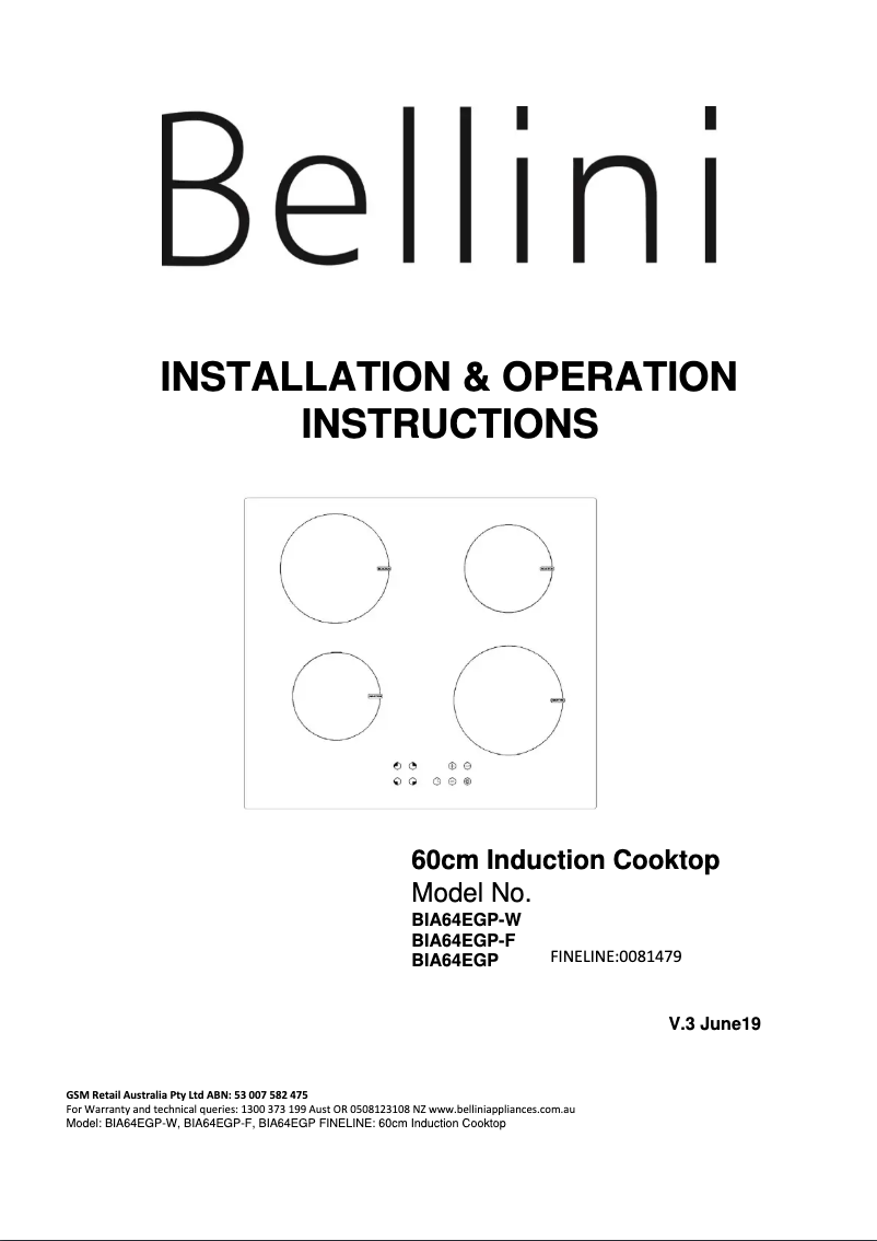 Page 1 of the manual User Manual Bellini BIA64EGP
