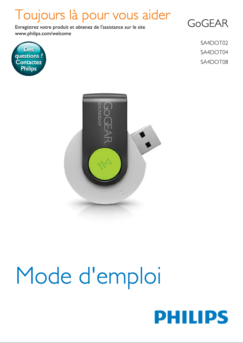 Page n°1 - Manuel utilisateur Philips GoGEAR SoundDot