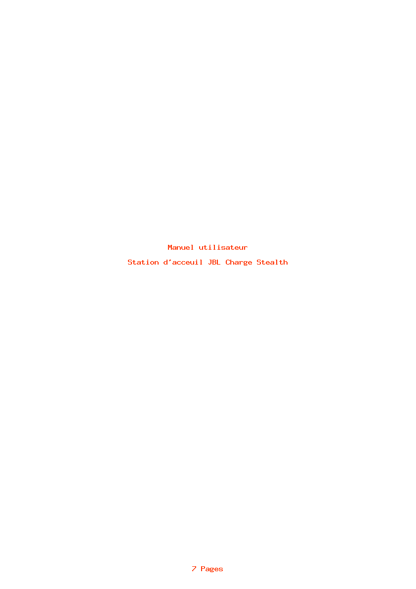 Page 1 de la notice Manuel utilisateur JBL Charge Stealth