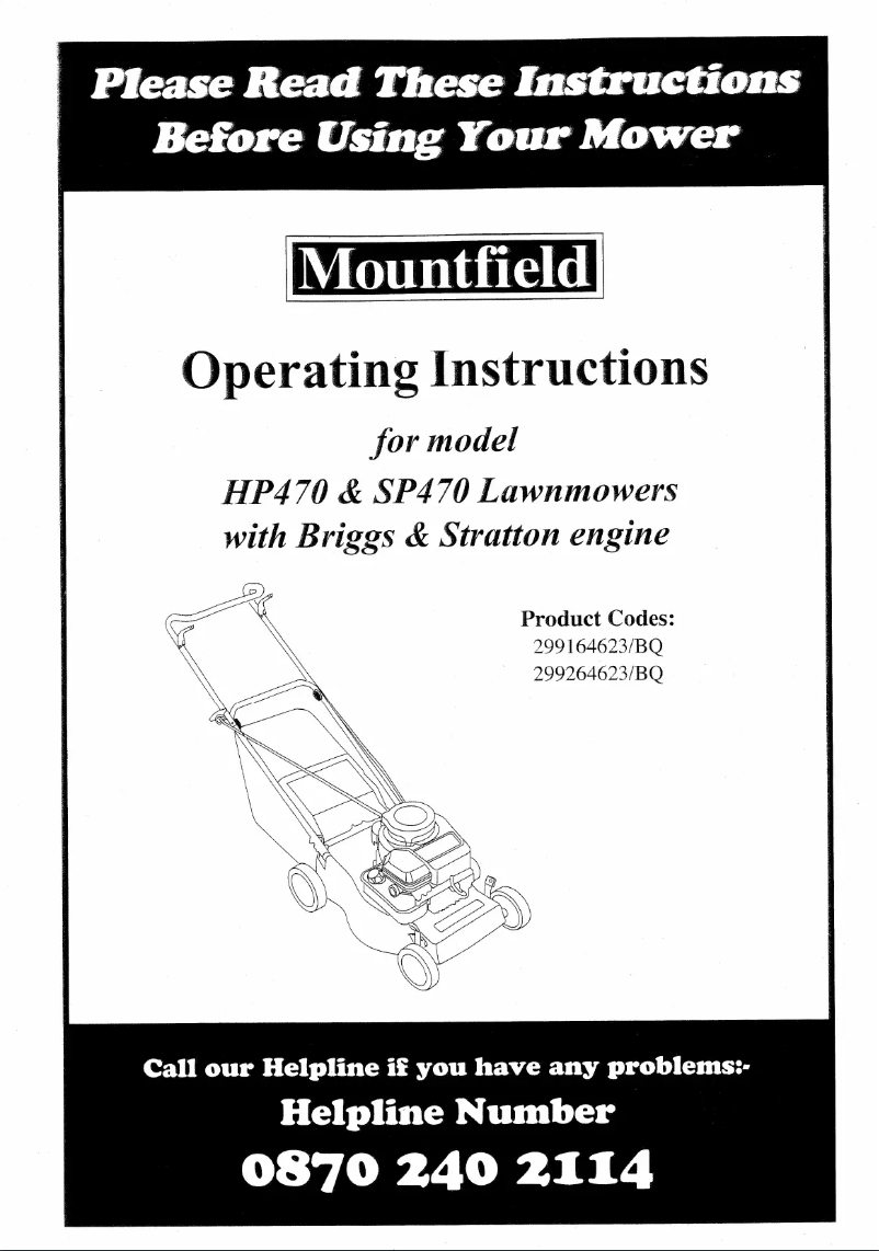 Page 1 de la notice Manuel utilisateur Mountfield HP470