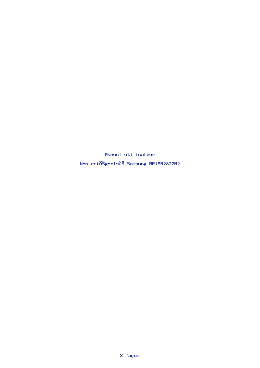Page 1 de la notice Manuel utilisateur Samsung RR19R2822R2