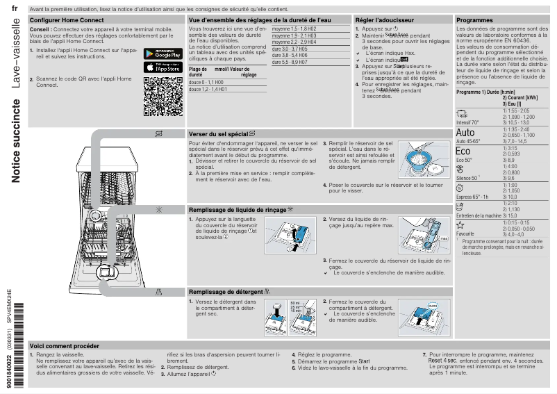 Page 1 de la notice Mode d'emploi Bosch SPV4EMX24E