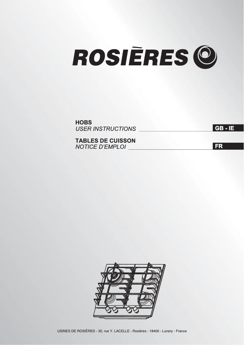 Page 1 de la notice Manuel utilisateur Rosieres RHG 6 BR 4 WVX