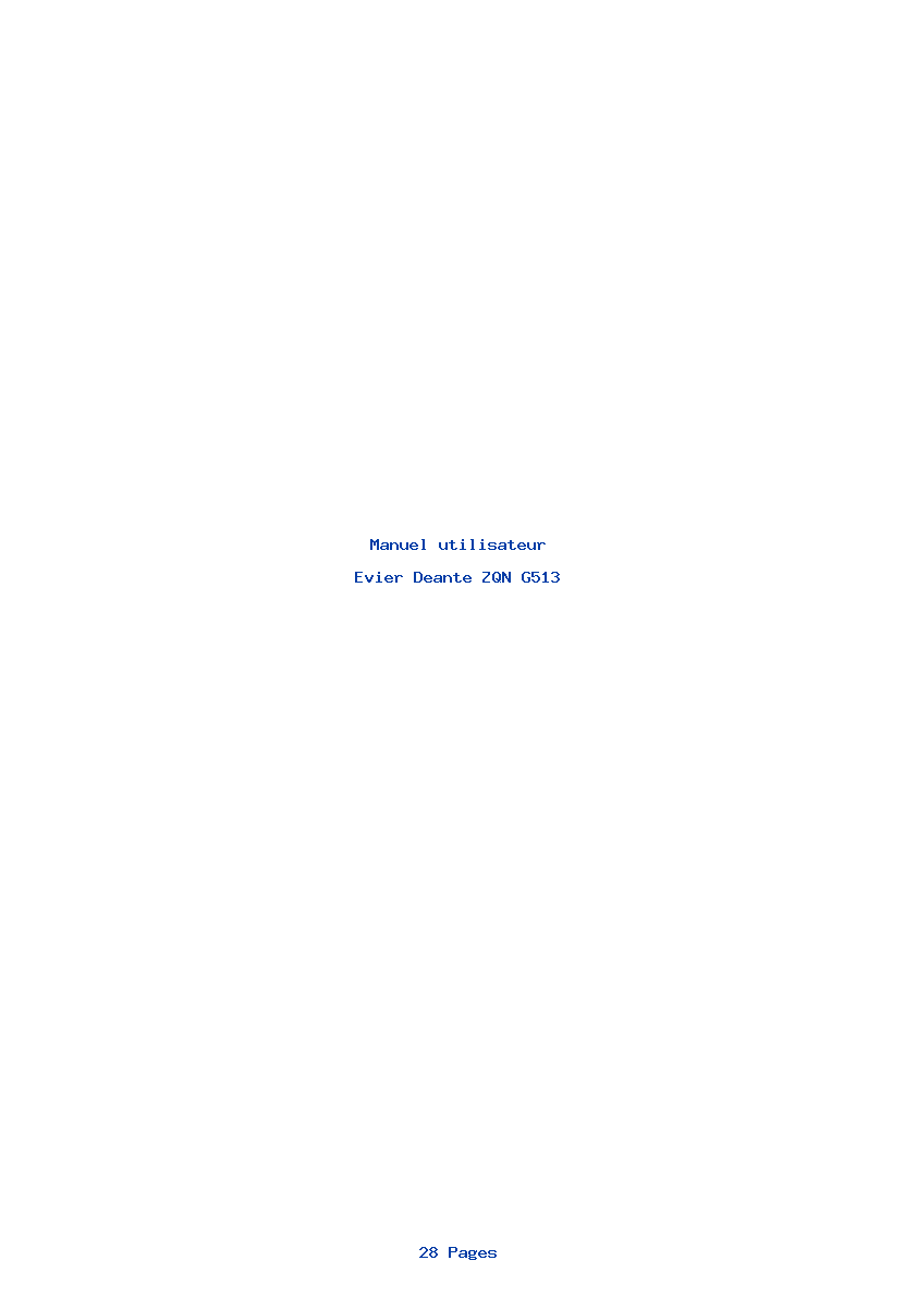 Image de la première page du manuel de l'appareil ZQN G513