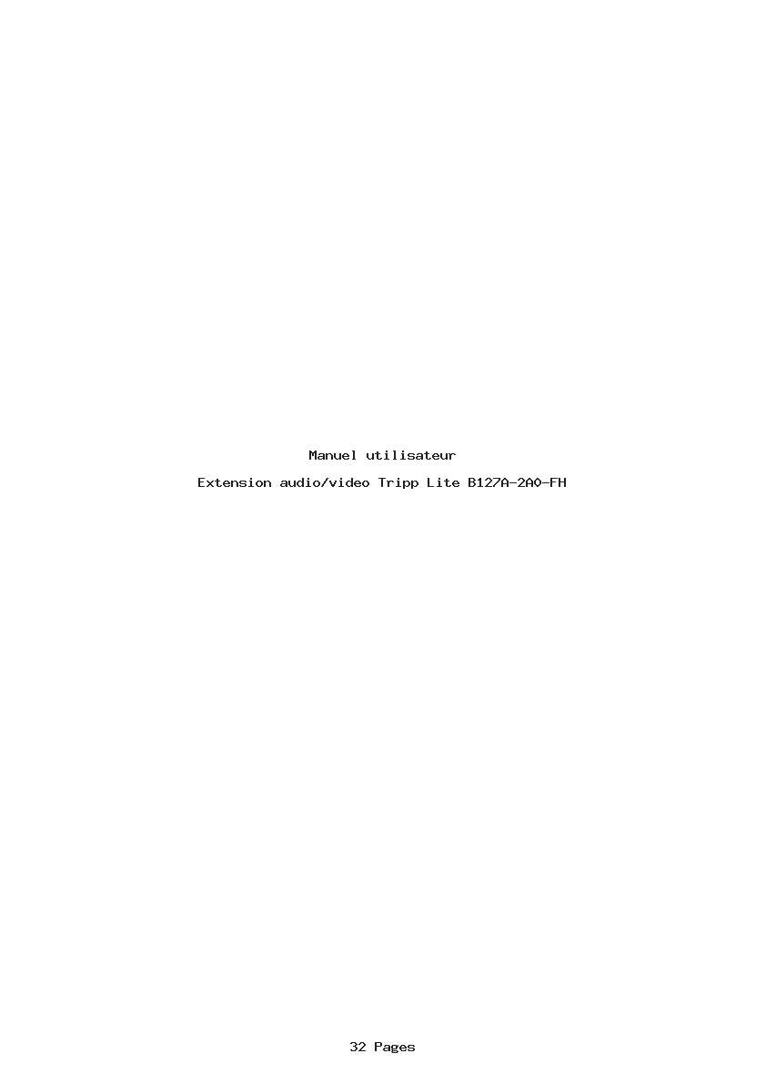 Page 1 de la notice Manuel utilisateur Tripp Lite B127A-2A0-FH