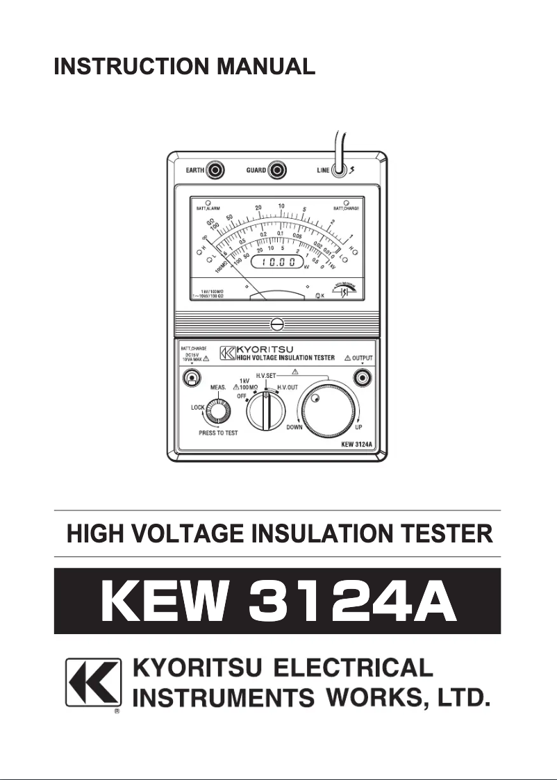 Page 1 of the manual User Manual Kyoritsu KEW3124A