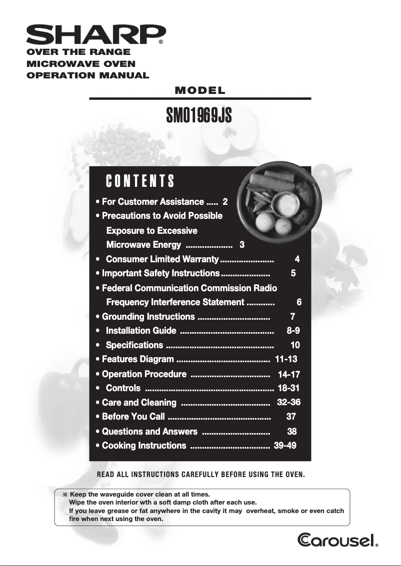 Página 1 del manual Manual de usuario Sharp SMO1969JS