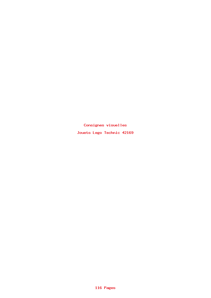 Page 1 de la notice Consignes visuelles Lego Technic 42169