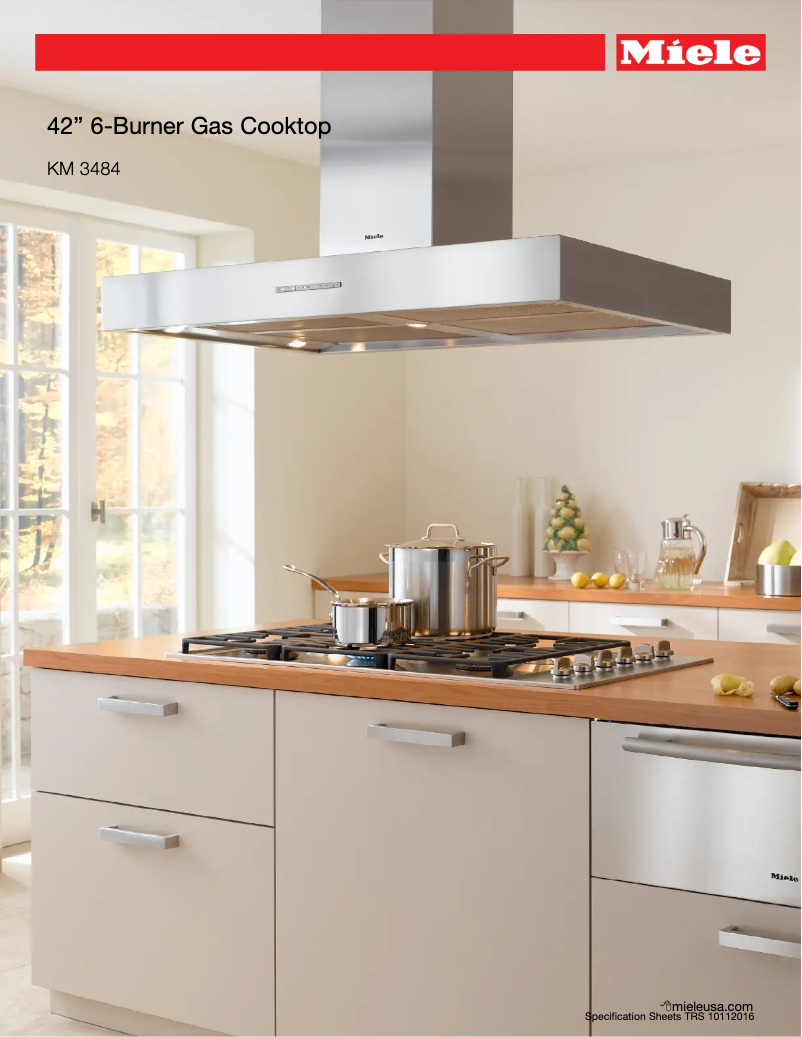 Página 1 del manual Ficha técnica Miele KM 3484 G