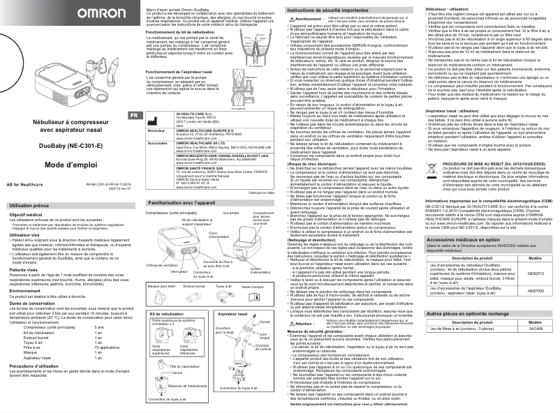 Page 1 de la notice Manuel utilisateur Omron DuoBaby NE-C301-UK