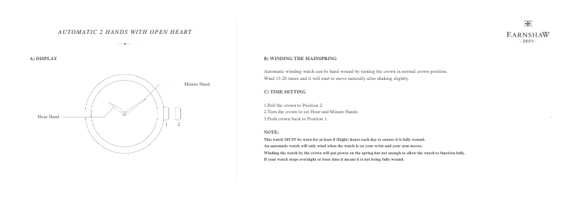 Page 1 de la notice Manuel utilisateur Earnshaw Robinson ES-8044-03