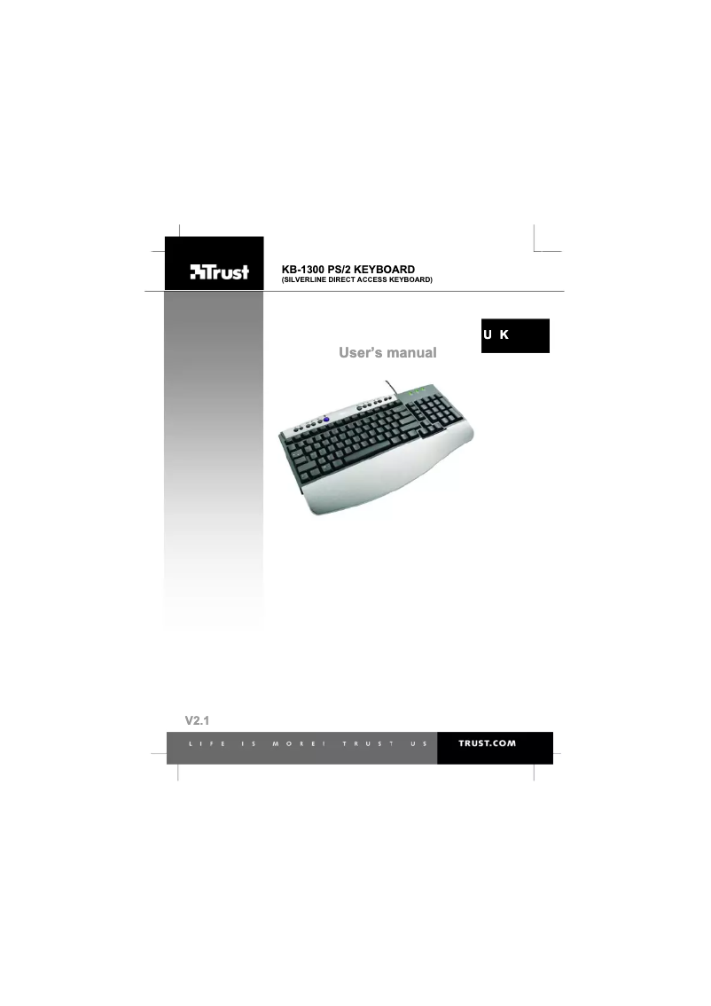 Page 1 de la notice Manuel utilisateur Trust Classics KB-1300