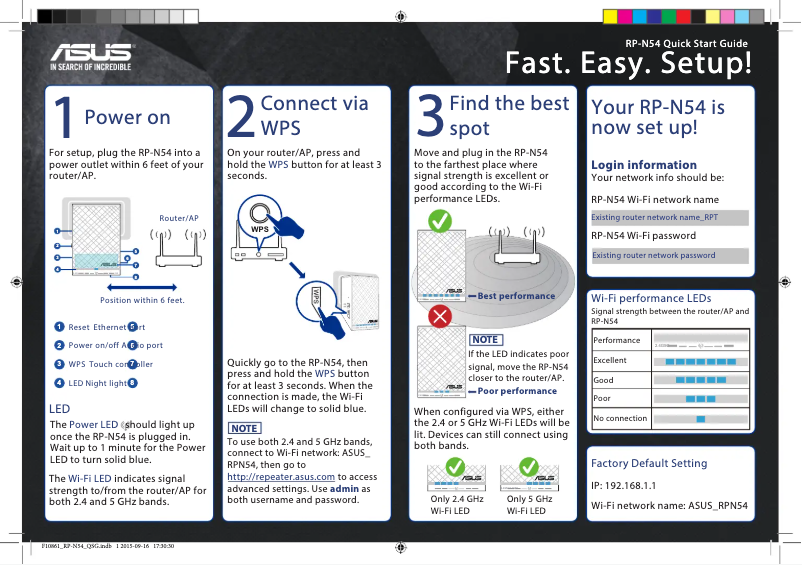 Page 1 de la notice Manuel utilisateur Asus RP-N54