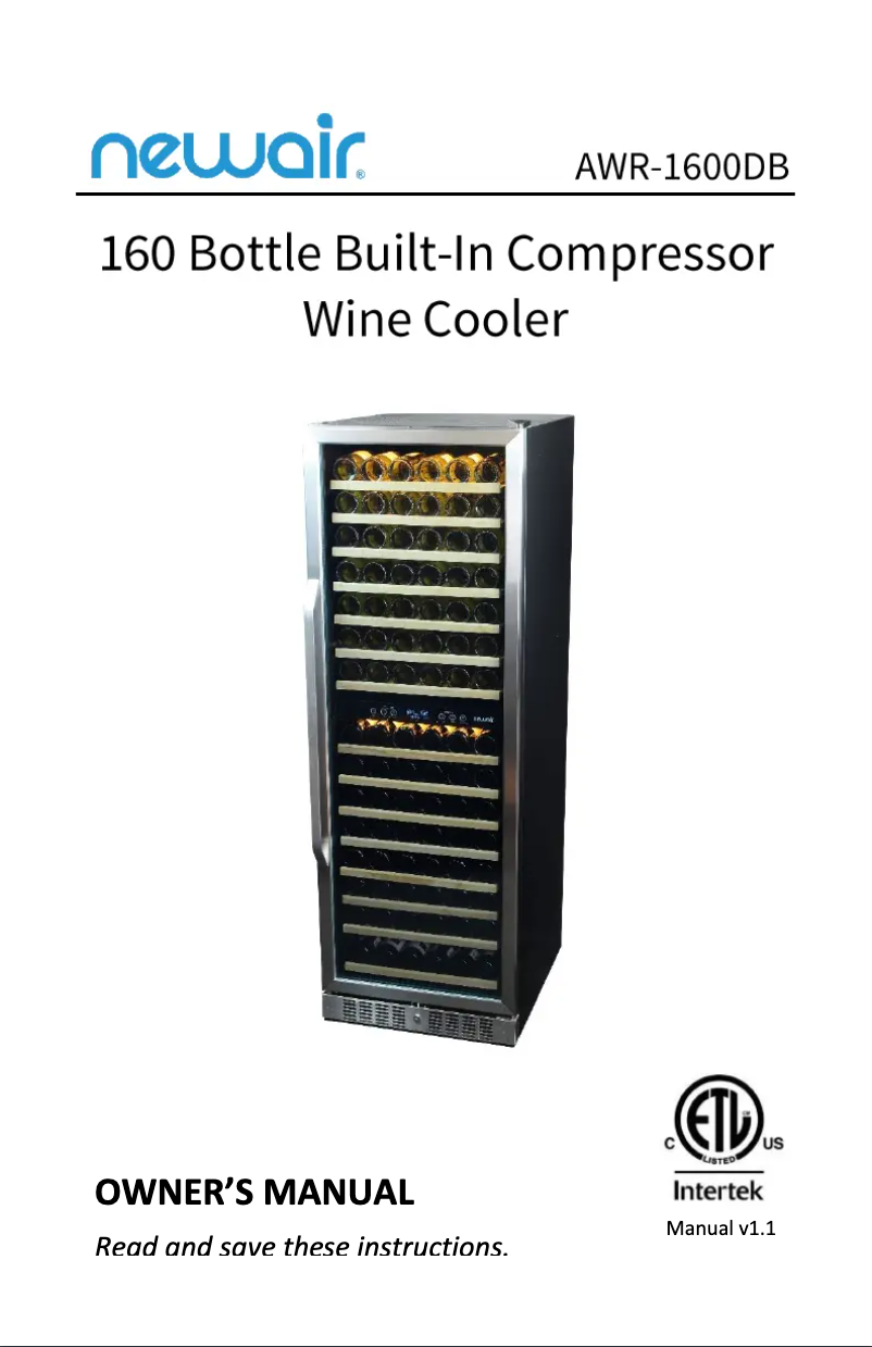 Página 1 del manual Manual de usuario NewAir AWR-1600DB