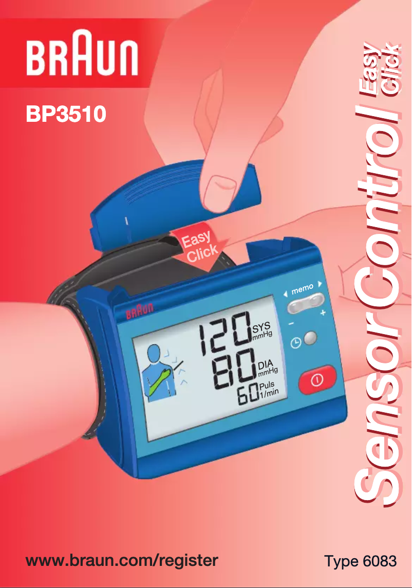 Page 1 de la notice Manuel utilisateur Braun SensorControl BP3510