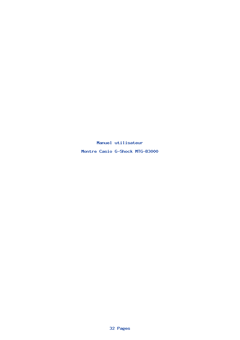 Page 1 de la notice Manuel utilisateur Casio G-Shock MTG-B3000