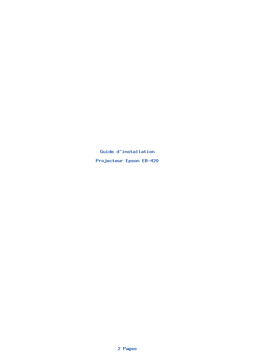 Image de la première page du manuel de l'appareil EB-420