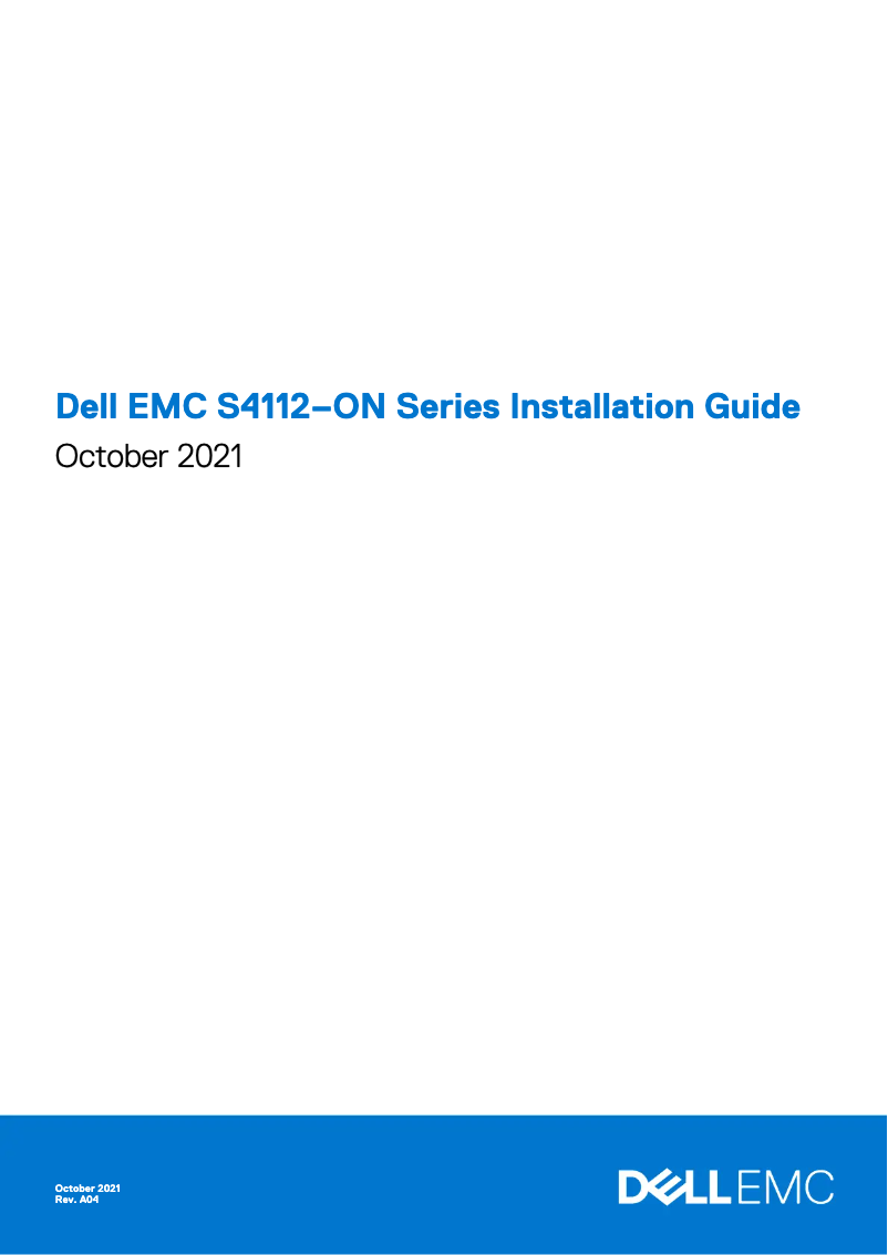 Page 1 de la notice Guide d'installation Dell PowerSwitch S4112F-ON