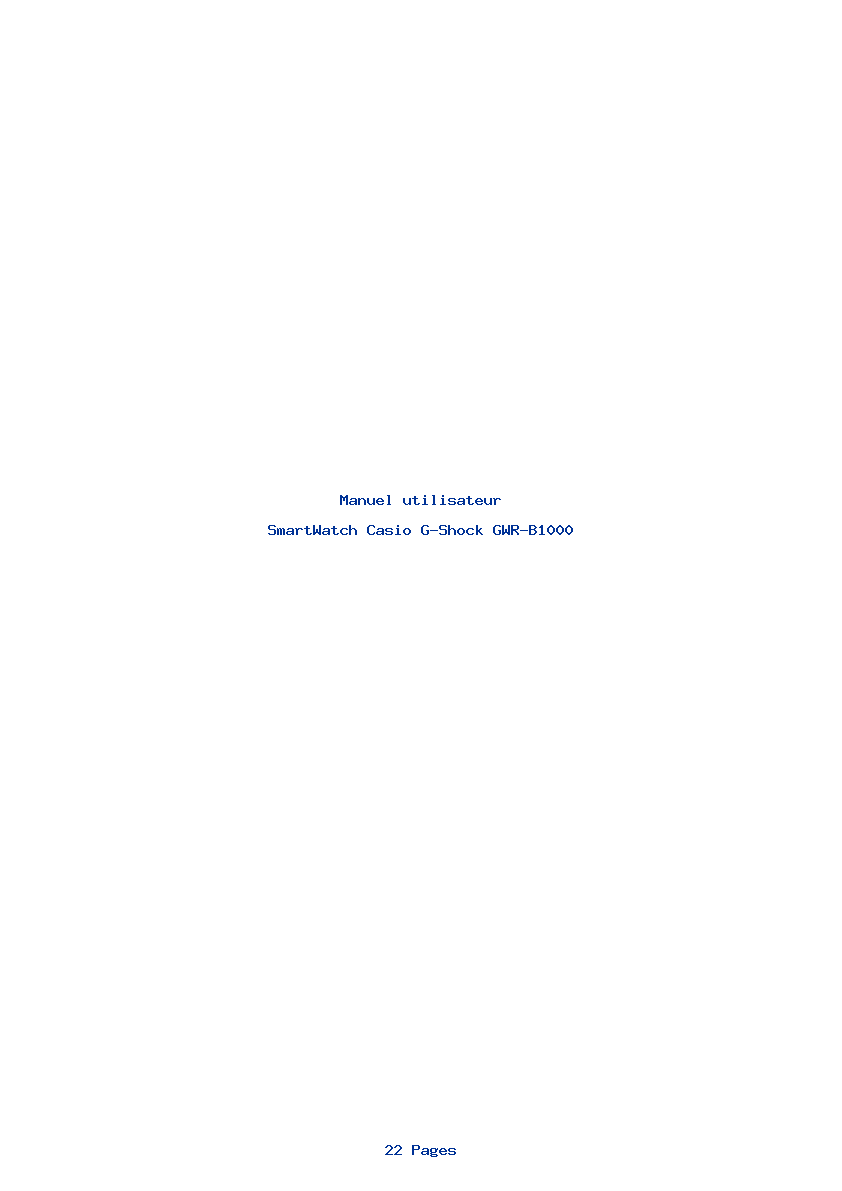 Page 1 de la notice Manuel utilisateur Casio G-Shock GWR-B1000