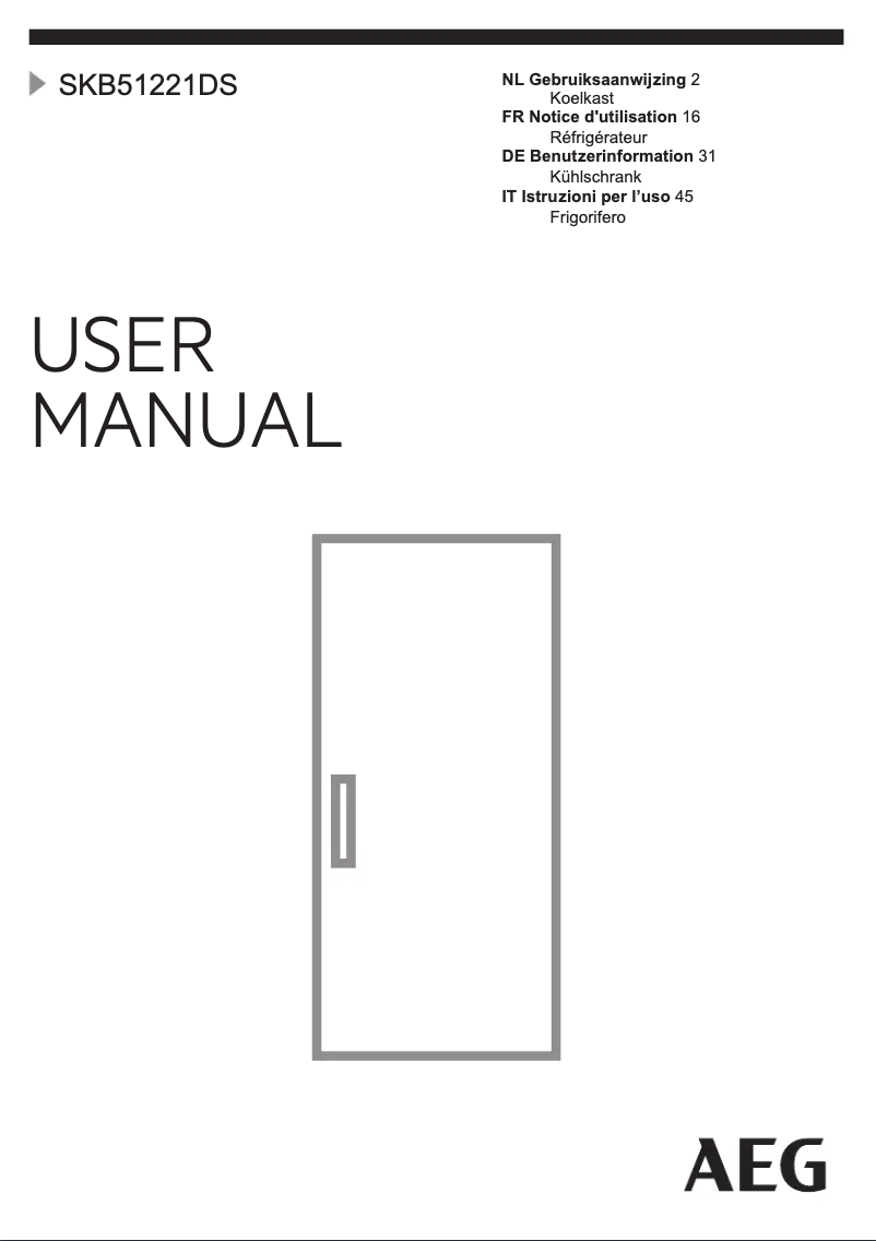 Page 1 de la notice Manuel utilisateur AEG SKB51221DS
