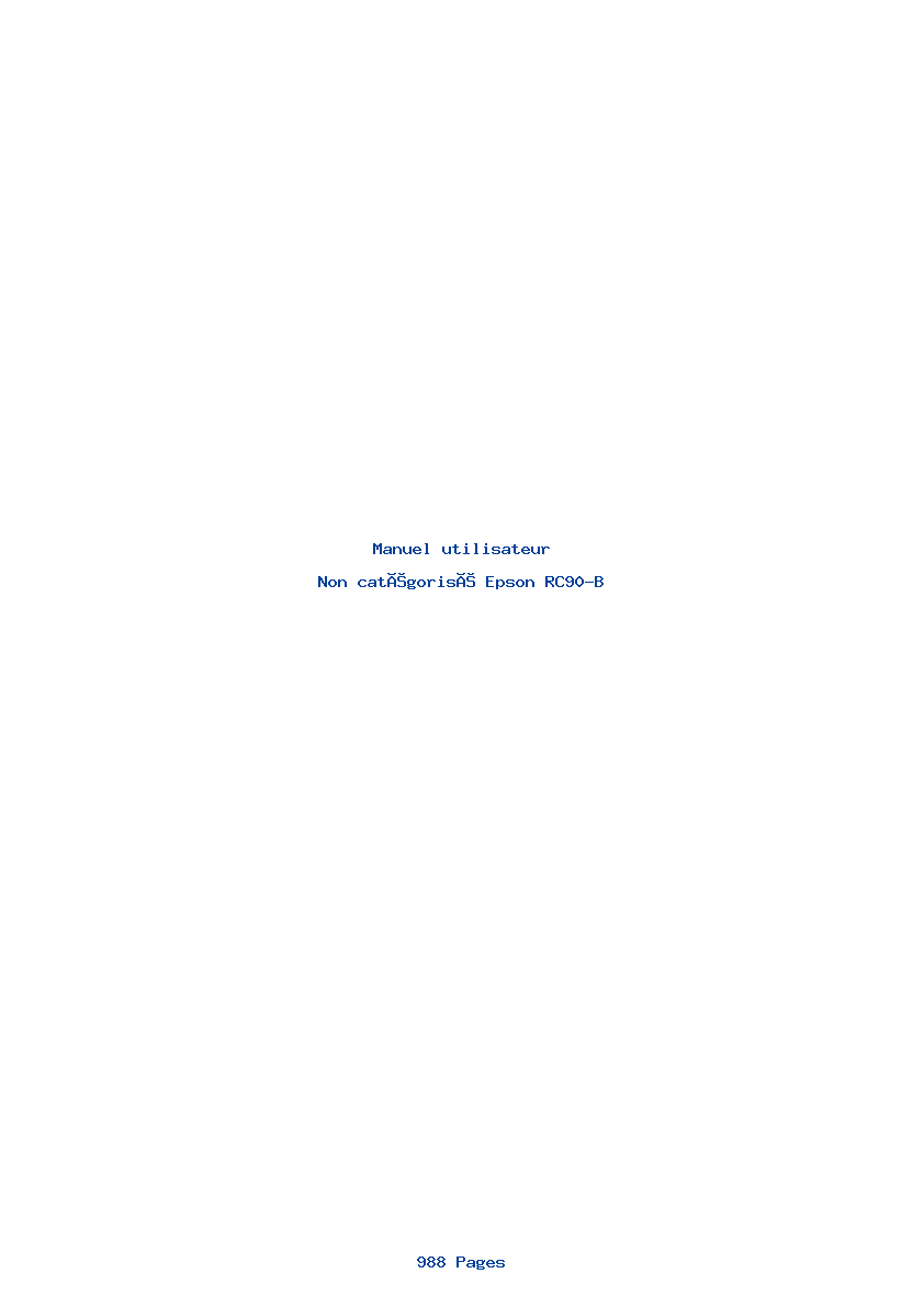 Page 1 de la notice Manuel utilisateur Epson RC90-B