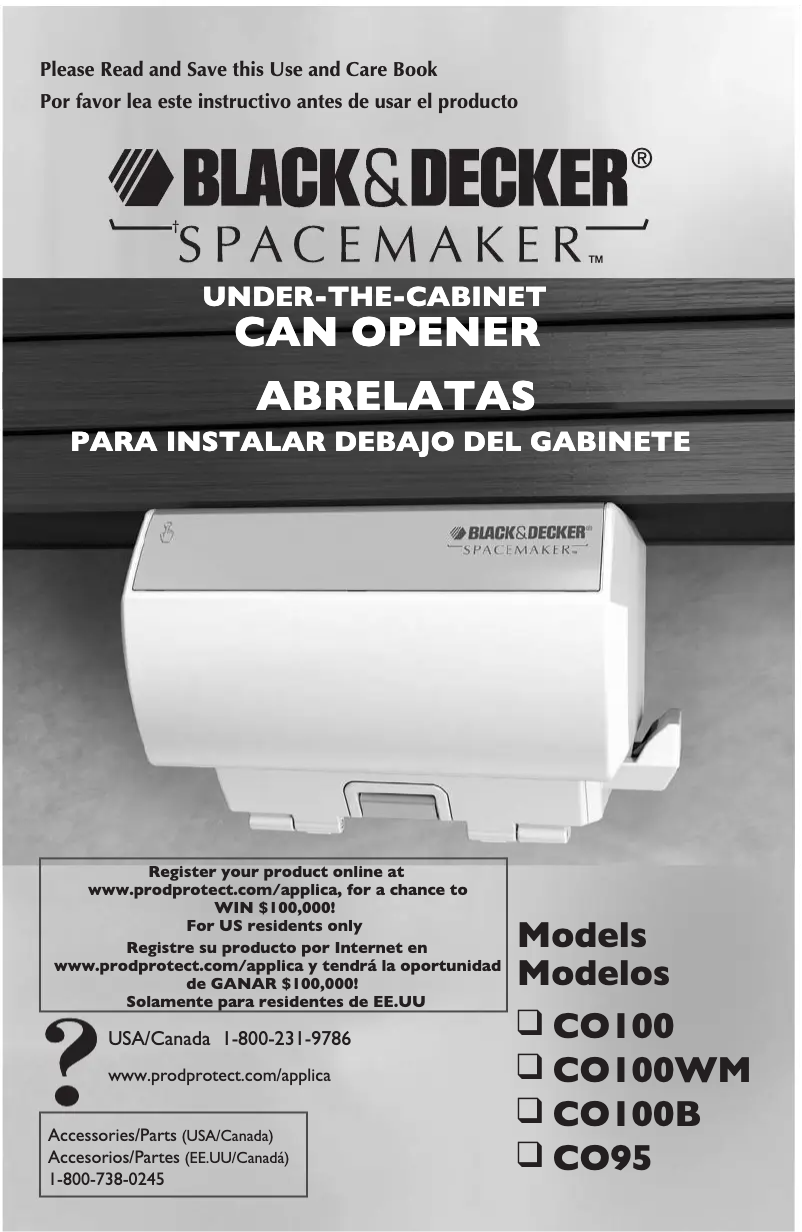 Page 1 de la notice Manuel utilisateur Applica SpaceMaker CO100B