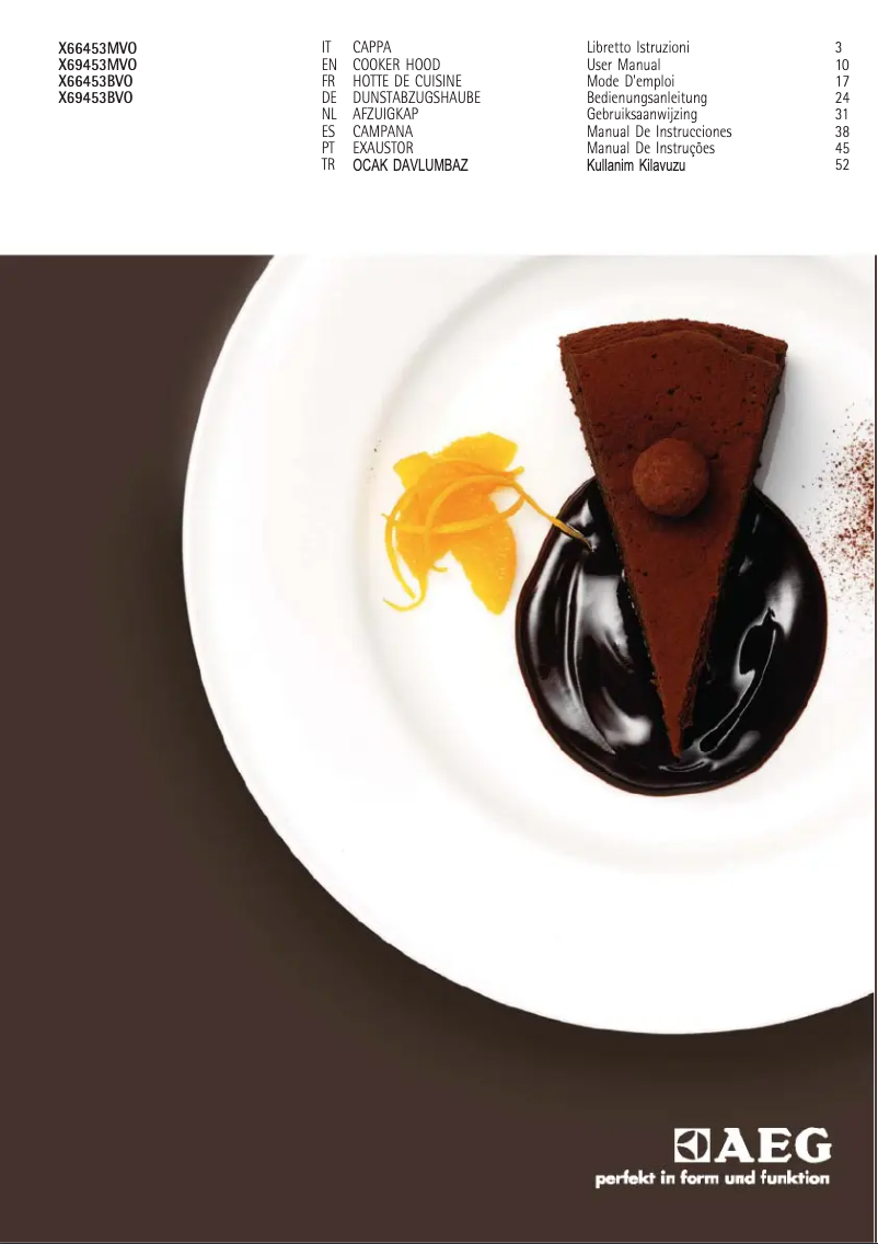 Page 1 de la notice Manuel utilisateur AEG X69453MV0
