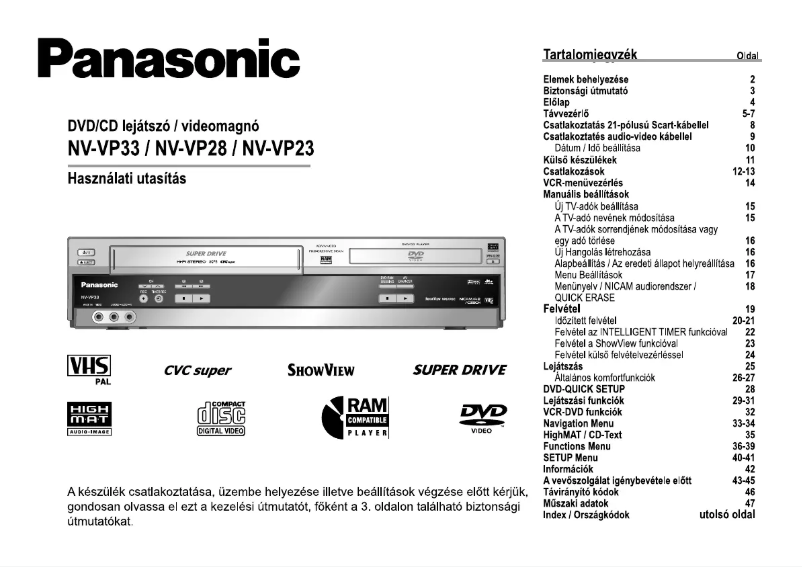 Página 1 del manual Manual de usuario Panasonic NV-VP23