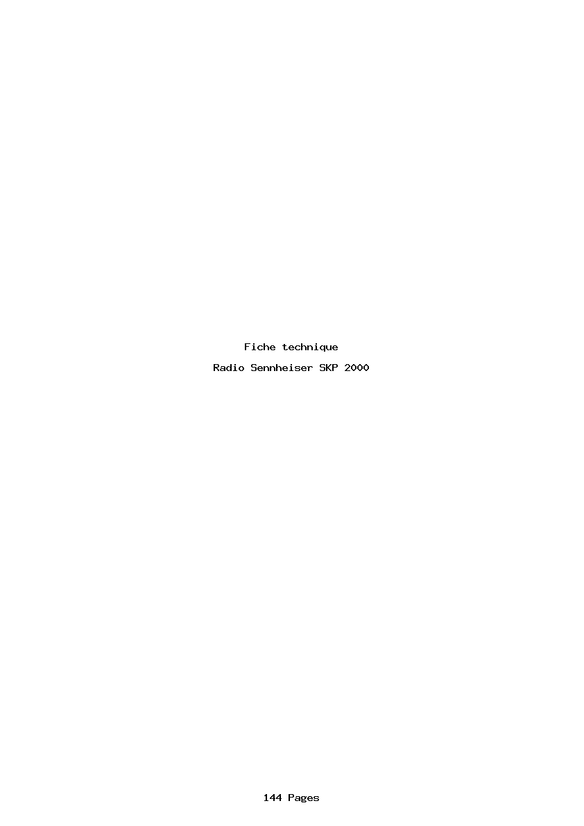 Page 1 de la notice Fiche technique Sennheiser SKP 2000