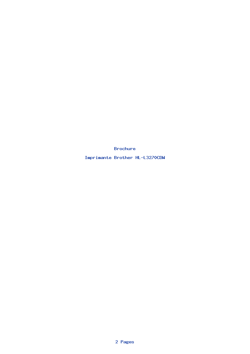 Page 1 de la notice Brochure Brother HL-L3270CDW