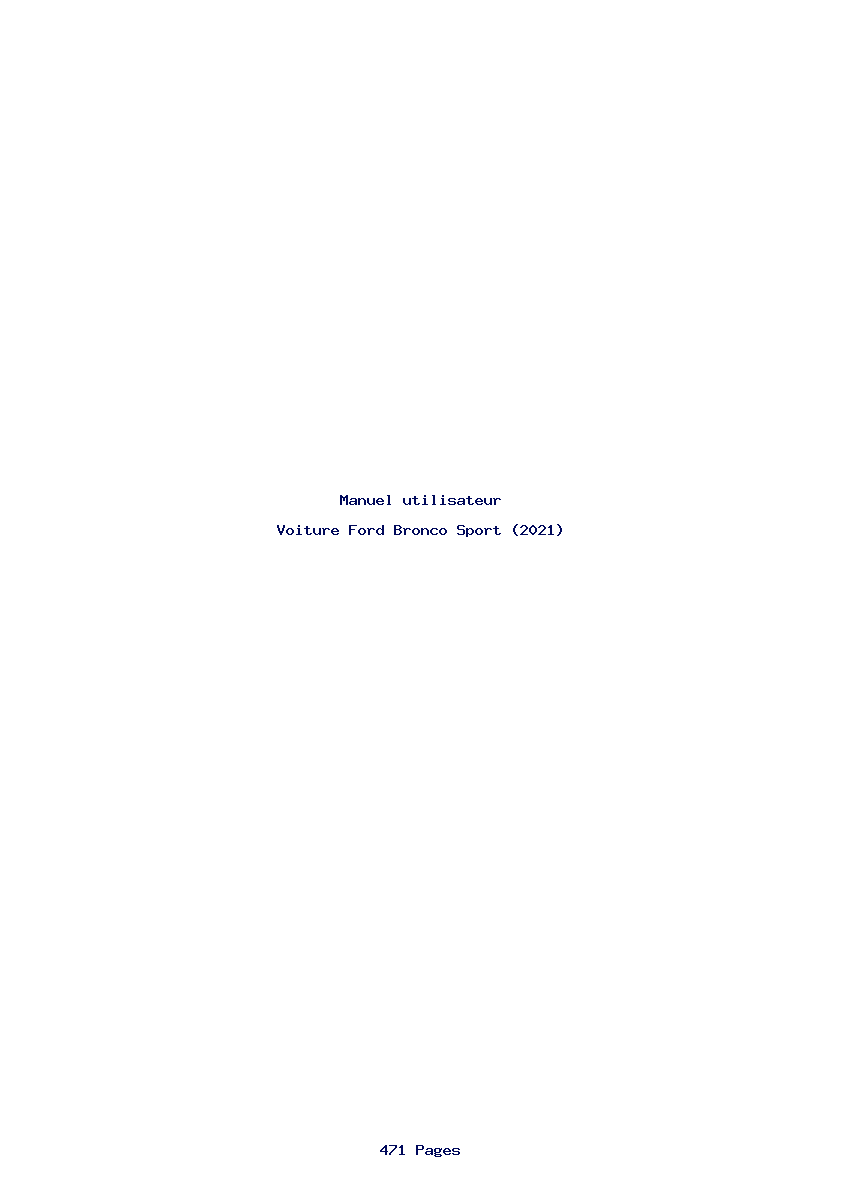 Page 1 de la notice Manuel utilisateur Ford Bronco Sport (2021)